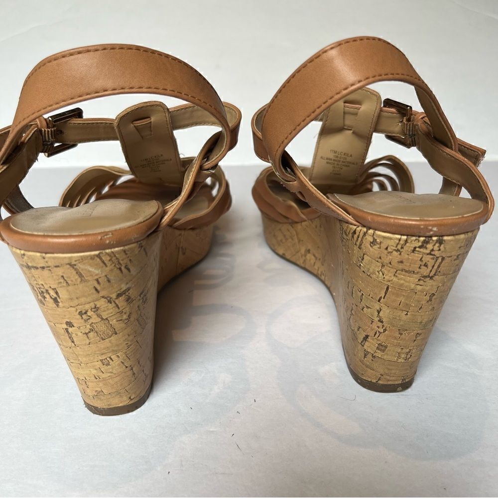 Liz Claiborne Women's Wedge Sandals Strappy Tan Size 11M - Picture 5 of 8